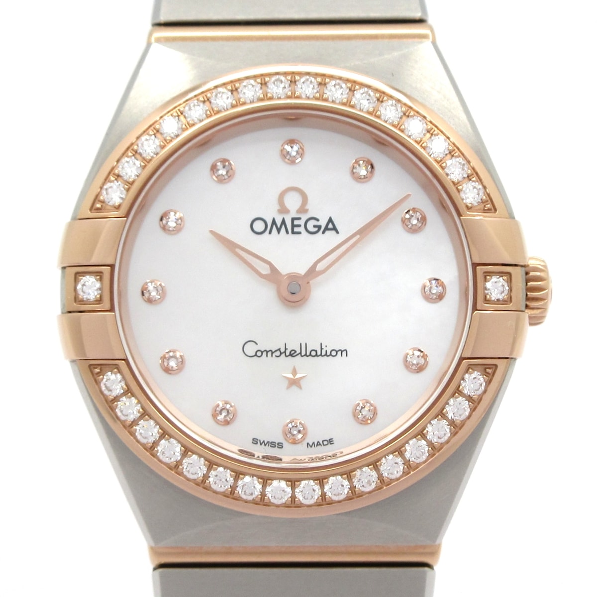【中古】OMEGA(ゼロ) コンステレーション ウォッチ 金剛石総目録/ダイヤベゼル 白いこと外殻