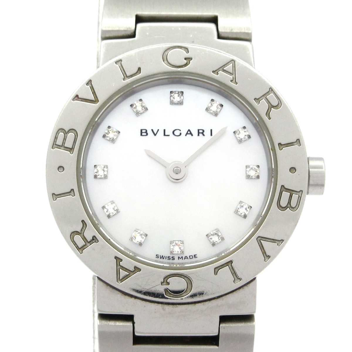 【中古】BVLGARI(ブルガリ) ブルガリブルガリ ウオッチ 12P金剛石総目録/SS 白いこと外殻