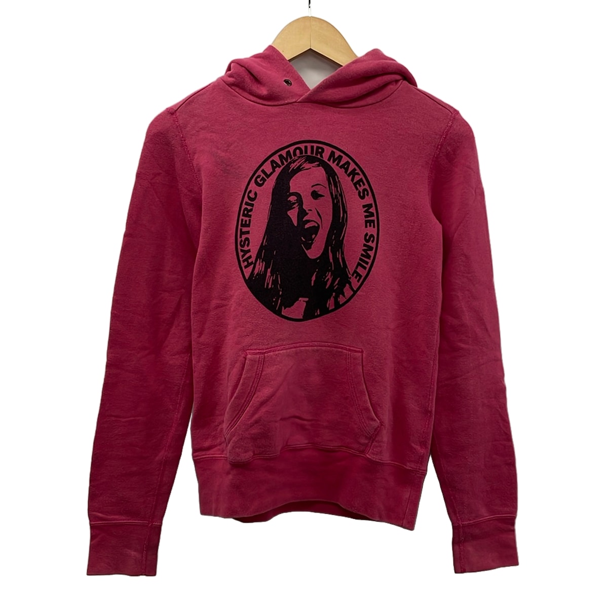 【新着】【中古】HYSTERIC GLAMOUR(ヒステリックグラマー) パーカー 長袖 サクラ色×黒