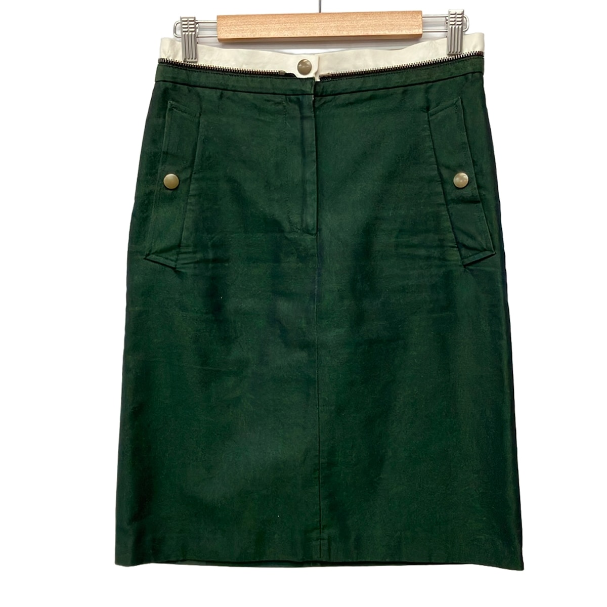 【新着】【中古】DRIES VAN NOTEN(ドリスヴァンノッテン) スコート ひざ丈 うす暗い緑であること
