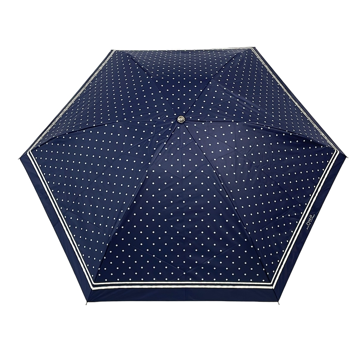 【新着】【中古】POLObyRalphLauren(ポロラルフローレン) 折りたたみ傘 晴雨兼用折りたたみ傘/点点柄 米国海軍×青色薄墨色