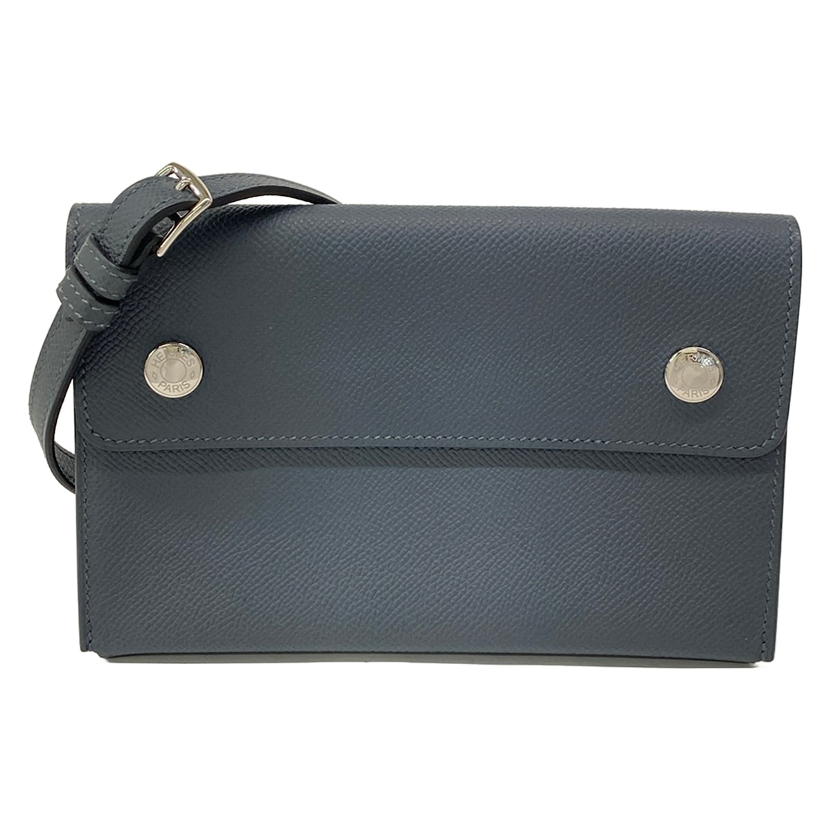 【中古】HERMES(エルメス) ナップ トウ ゴー 銭入れ ショルダーウォレット/しろがね色金具 グリミスティ