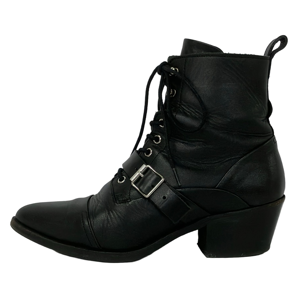 【中古】All Saints(オールセインツ) ショートブーツ アウトソール張替済 黒 レザー｜ブランディア　店 7,346円