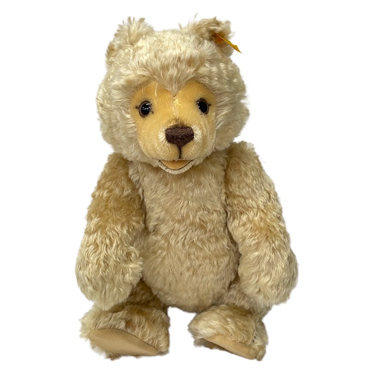 【中古】Steiff(シュタイフ) ぬいぐるみ 熊/テディベア ベージュ×暗然たる赤銅色 綿織物、羊毛