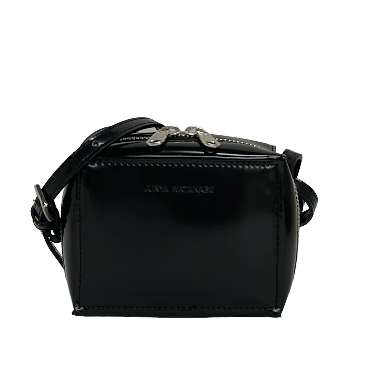 【中古】COMMEdesGARCONS JUNYA WATANABE(コムデギャルソンジュンヤワタナベ) ショルダーバッグ 曲がったがけ/ミニ御徒面子 黒 なめし革