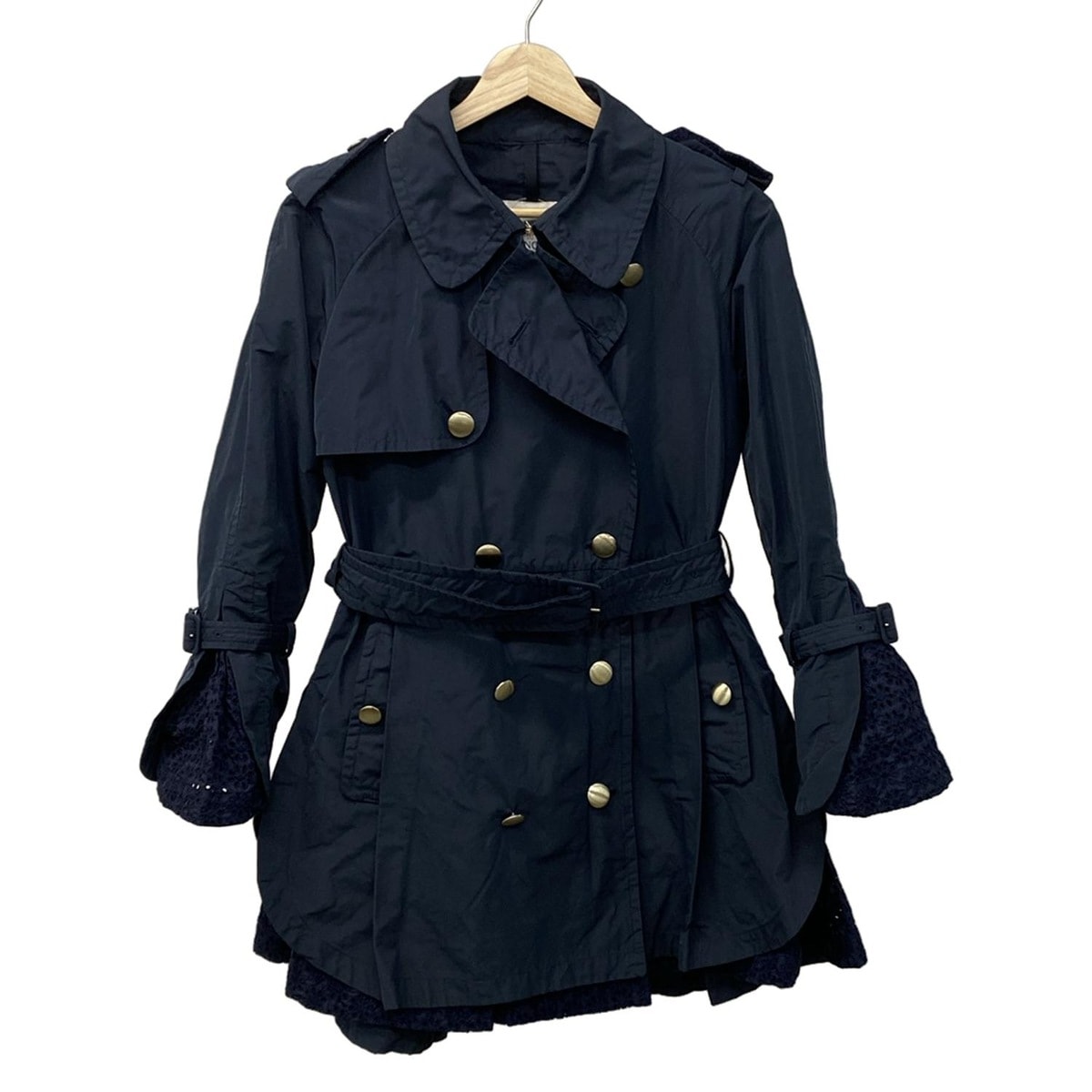 【中古】MONCLER(モンクレール) コート レース/春・秋物 ダークネイビー｜ブランディア　店