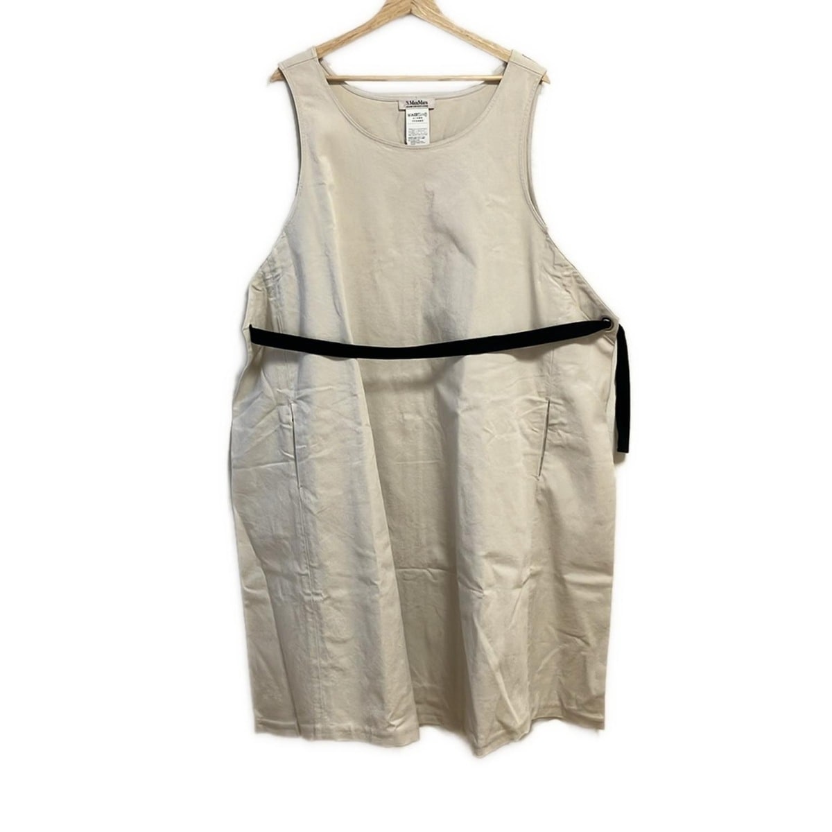 【中古】S Max Mara(マックスマーラ) 衣裳 労働者の一団のど首/ノースリーブ/ロング 点火装置ベージュ