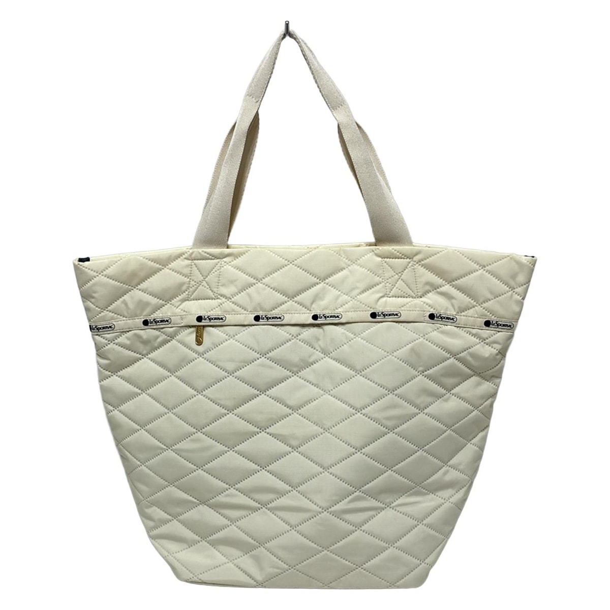 【中古】LESPORTSAC(レスポートサック) トートバッグ 象牙色×黒