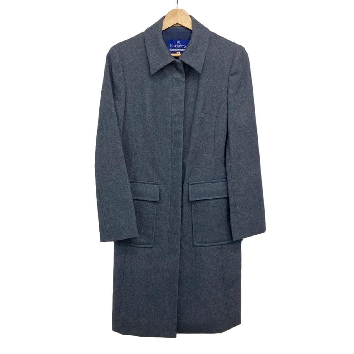 【中古】Burberry Blue Label(バーバリーブルーレーベル) 厚地の外套 長袖/秋/冬 青色薄墨色