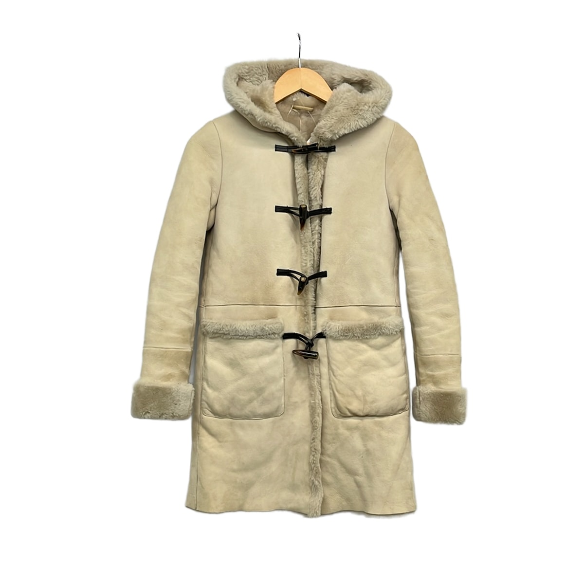 【中古】EMMETI(エンメティ) ダッフルコート 長袖/羊肉/冬 象牙色