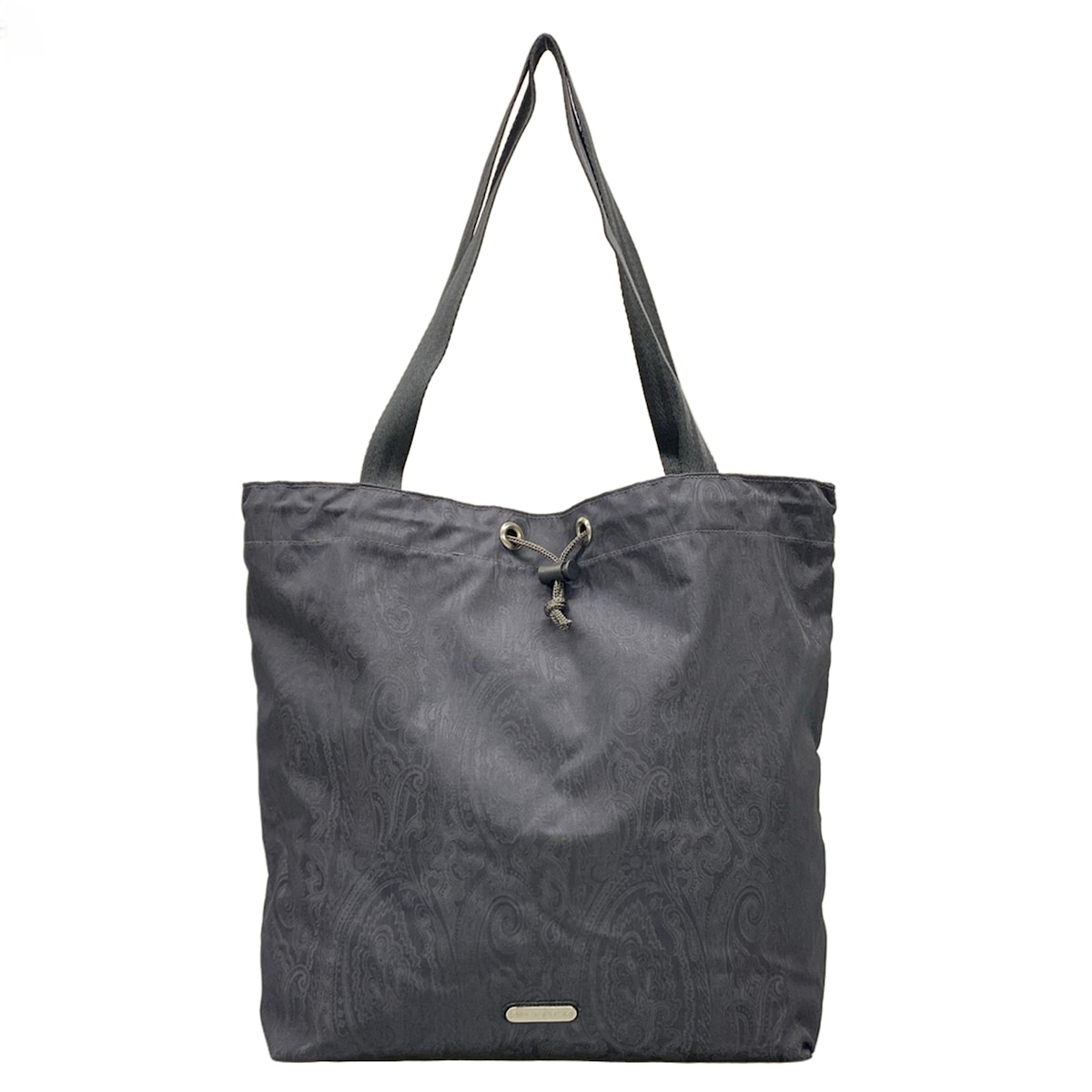【新着】【中古】ETRO(エトロ) トートバッグ ペイズリー柄/合切袋型/折りたたみ 薄墨色