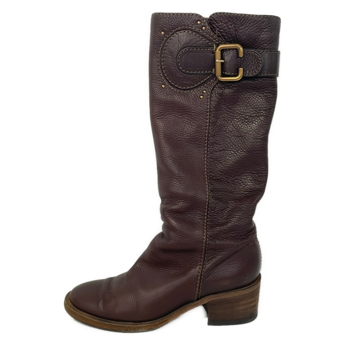 【新着】【中古】Chloe(クロエ) ロングブーツ アウトソール張替済 うす暗い赤銅色 なめし革