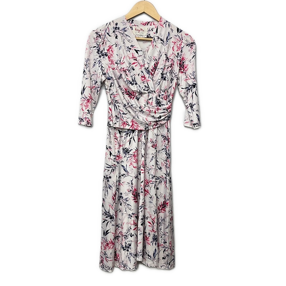 【新着】【中古】kayme(ケイミー) 衣裳 七分袖/ひざ丈/花柄/カシュクール 点火装置さくら色×さくら色×マルチ