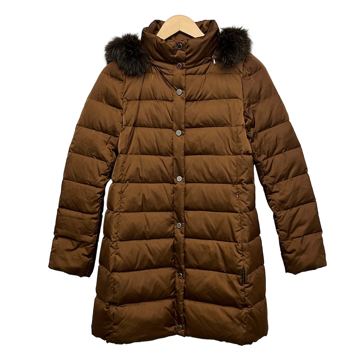 【中古】MACKINTOSH LONDON(マッキントッシュ英国の首都) 落ちこむ厚地の外套 長袖/ブルーフロストフォックス/ジップアップ/ボンネット着脱可/冬 うす暗い赤銅色
