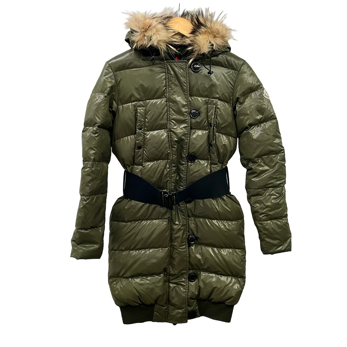 【中古】MONCLER(モンク線路) 落ちこむ厚地の外套 長袖/毛皮/冬 カーキ