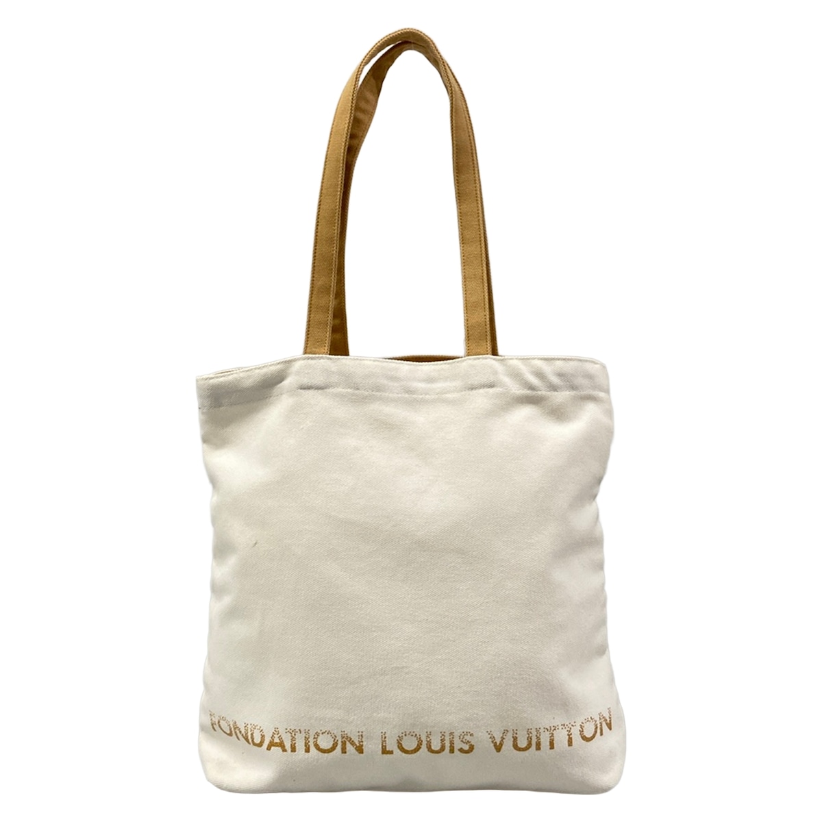 【新着】【中古】LOUIS VUITTON(ルイヴィトン) トートバッグ FONDATION LOUIS VUITTON/ルイヴィトン総合博物館押さえる 白×ともし火赤銅色