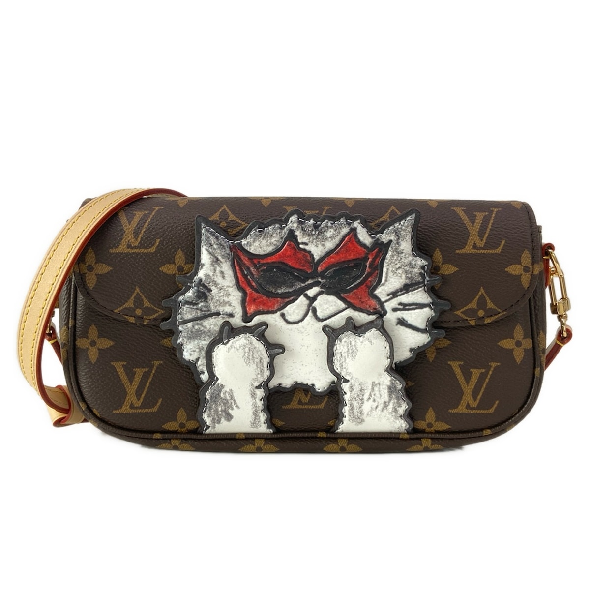 【新着】【中古】LOUIS VUITTON(ルイヴィトン) ウォレット・オン・チェーン・アイビー 金入れ チェーンウォレット/猫/LOUIS VUITTON TRAVELS WITH GRACE CODDINGTON/グレース・コディントンコラボ モノグラム