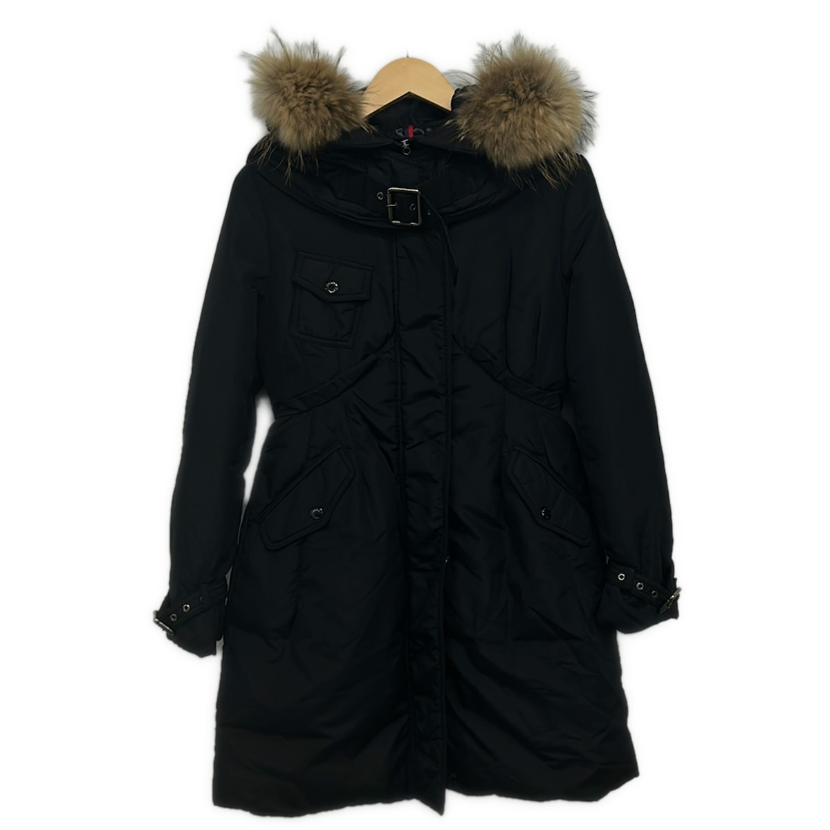 【新着】【中古】MONCLER(モンク線路) PHALANGERE(ファランジェール) 落ちこむ厚地の外套 長袖/毛皮/冬 黒