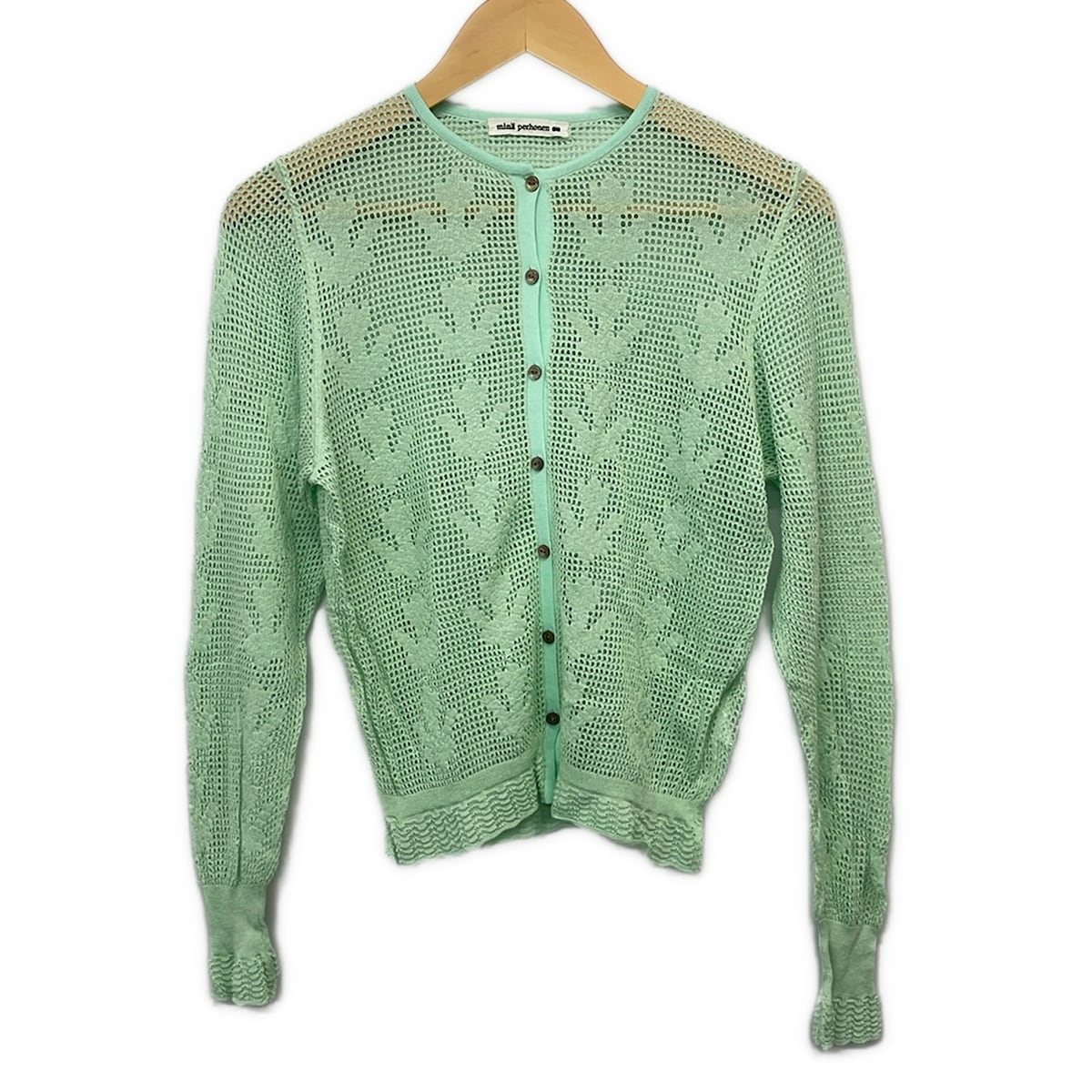【新着】【中古】mina perhonen (mina)(ミナペルホネン) ジレー 長袖/メッシュ ライトグリーン
