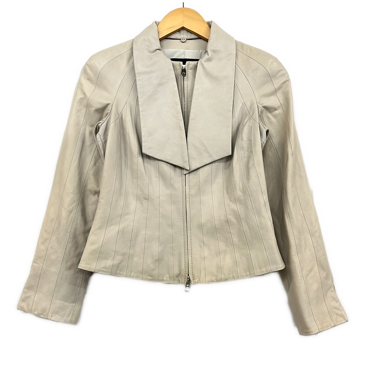 【中古】EMPORIOARMANI(エンポリオアルマーニ) 上衣 長袖/なめし革/襟着脱可/秋 点火装置薄墨色