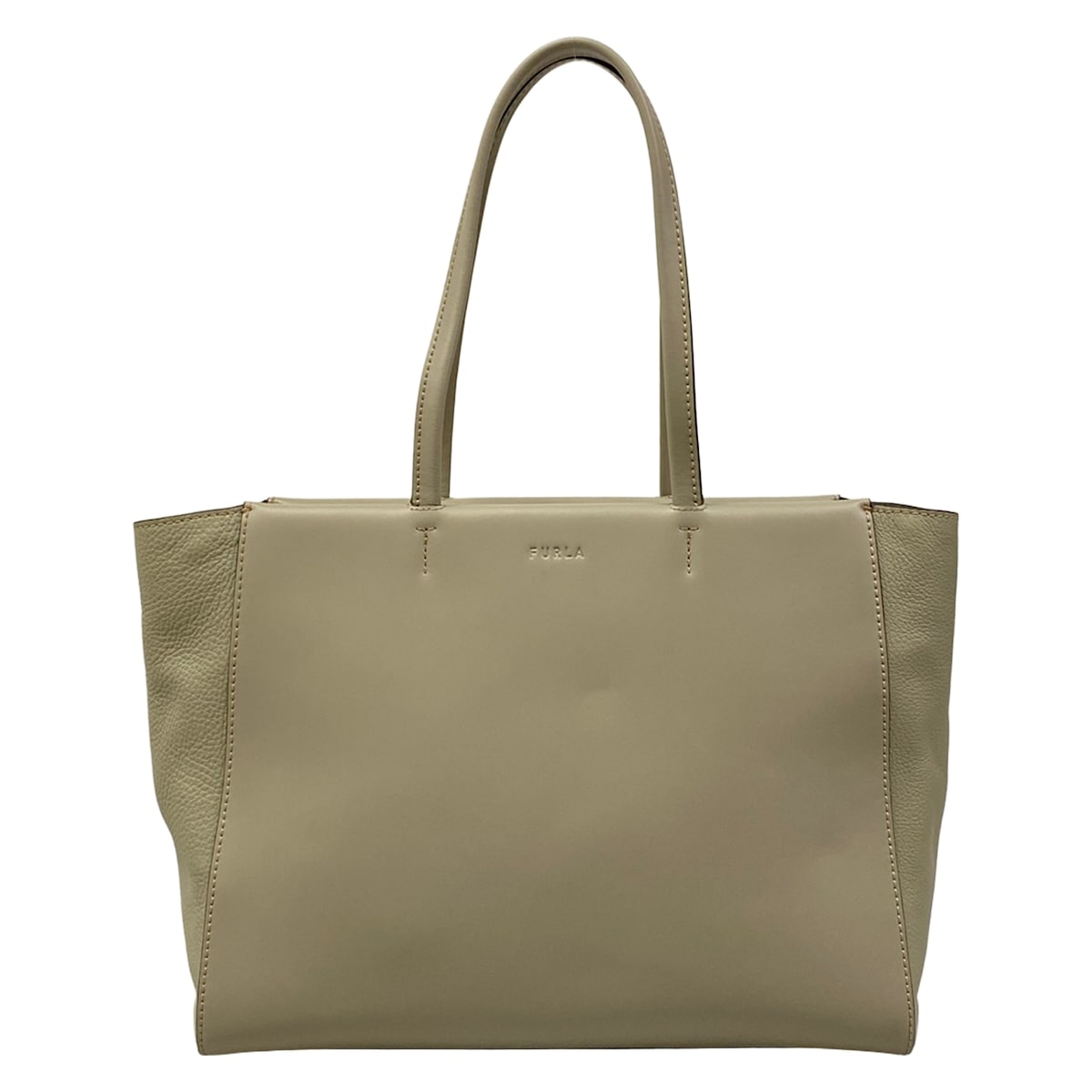 【中古】FURLA(フルラ) ハンドバック 薄墨色 なめし革