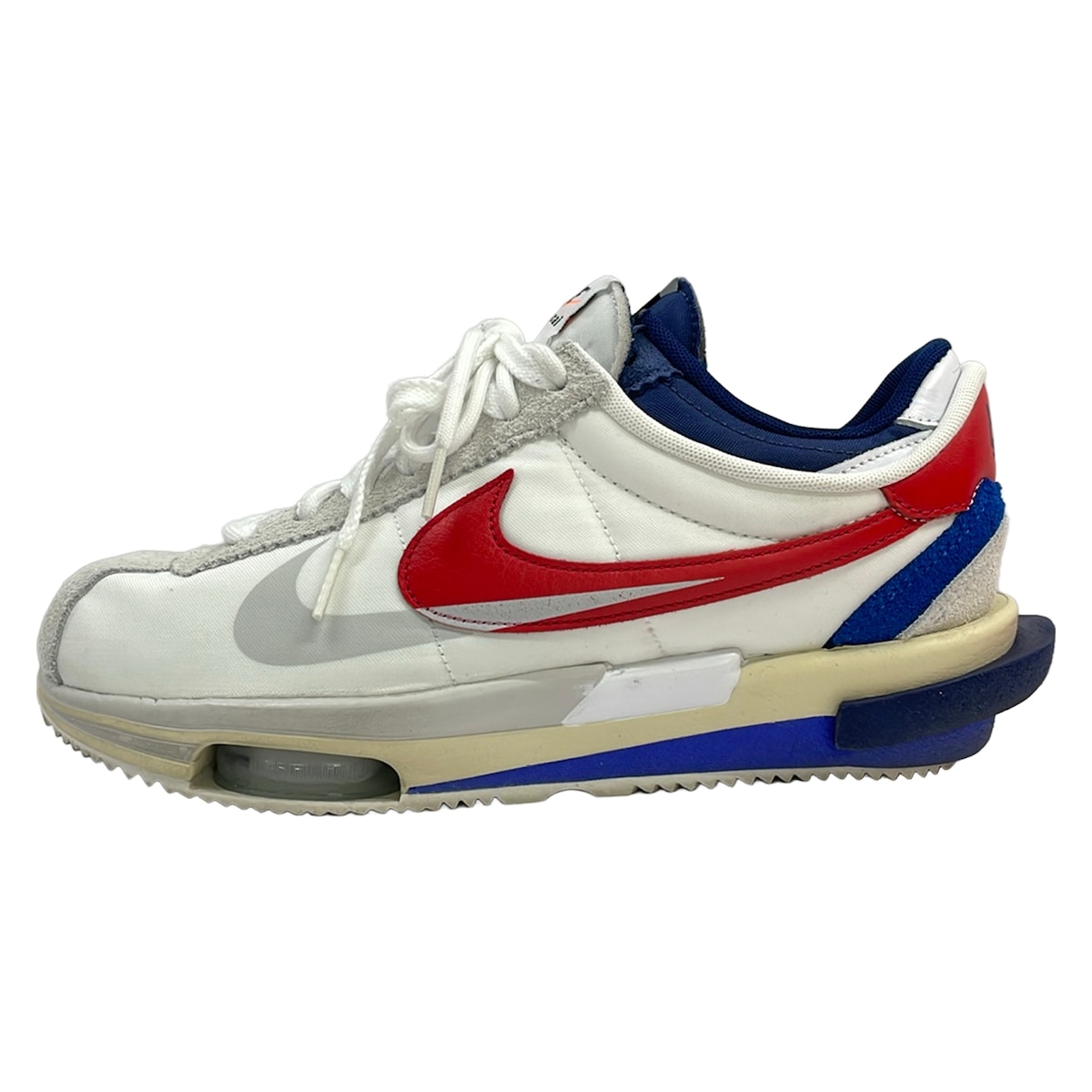 【中古】NIKE(ナイキ) CORTEZ (コルテッツ) スニーカー sacai共同研究 白×赤いこと×米国海軍 なめし革