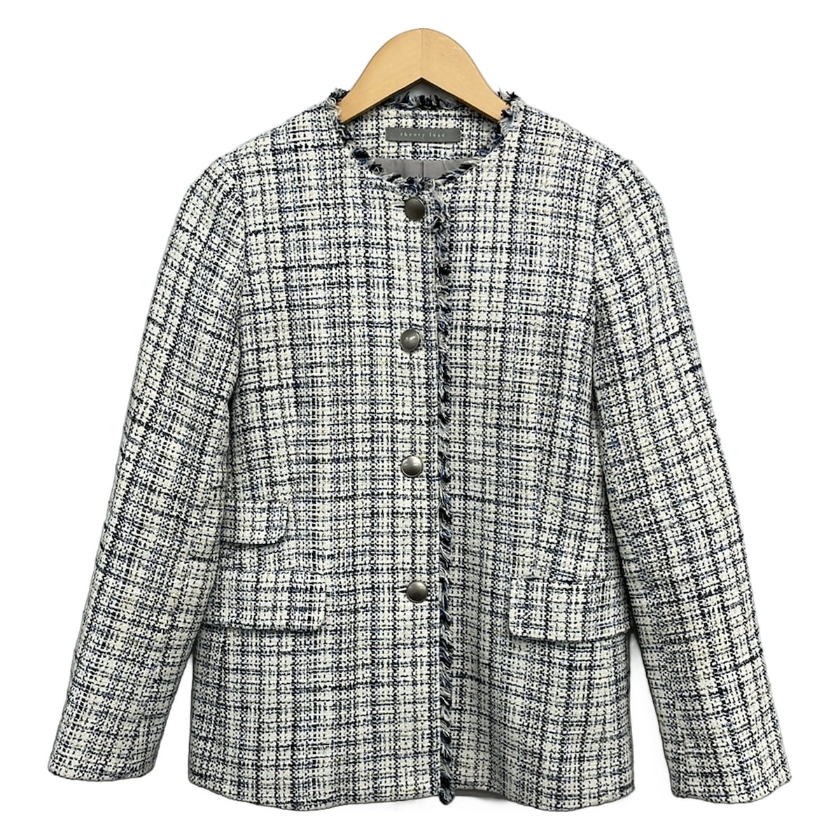 【中古】theory luxe(セオリーリュクス) 上衣 長袖/ツィード/春/秋 白×黒×マルチ