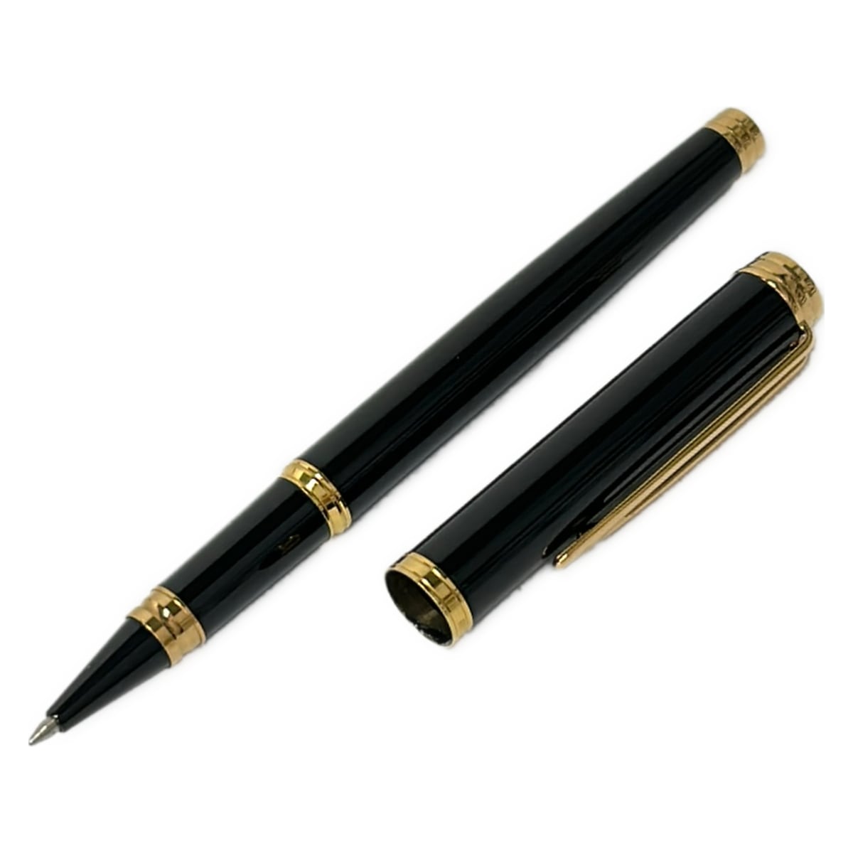 【中古】WATERMAN(お水マン) ボールペン インキなし 黒×ゴールド