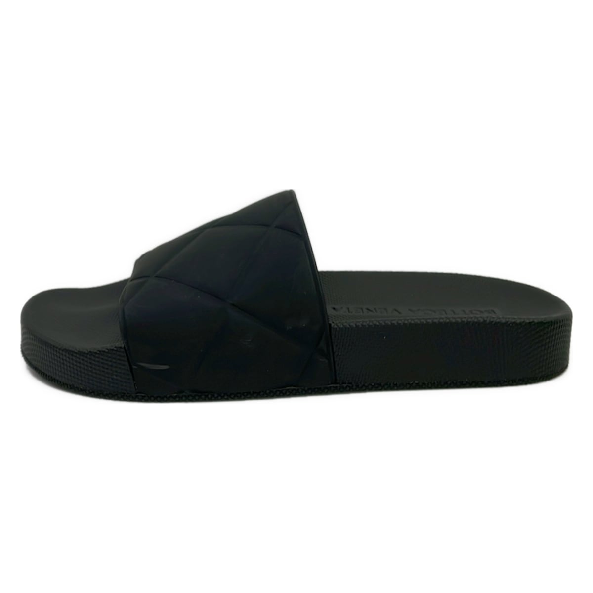 【中古】BOTTEGA VENETA(ボッテガヴェネタ) サンダル イントレチャート/フラットスライドサンダル 黒