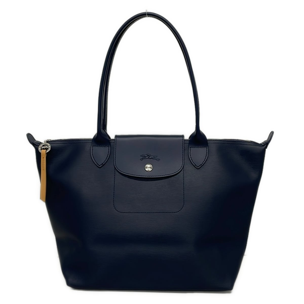 【中古】LONGCHAMP(ロンシャン) ル・プリアージュシティ ショルダーバッグ ダークネイビー なめし革