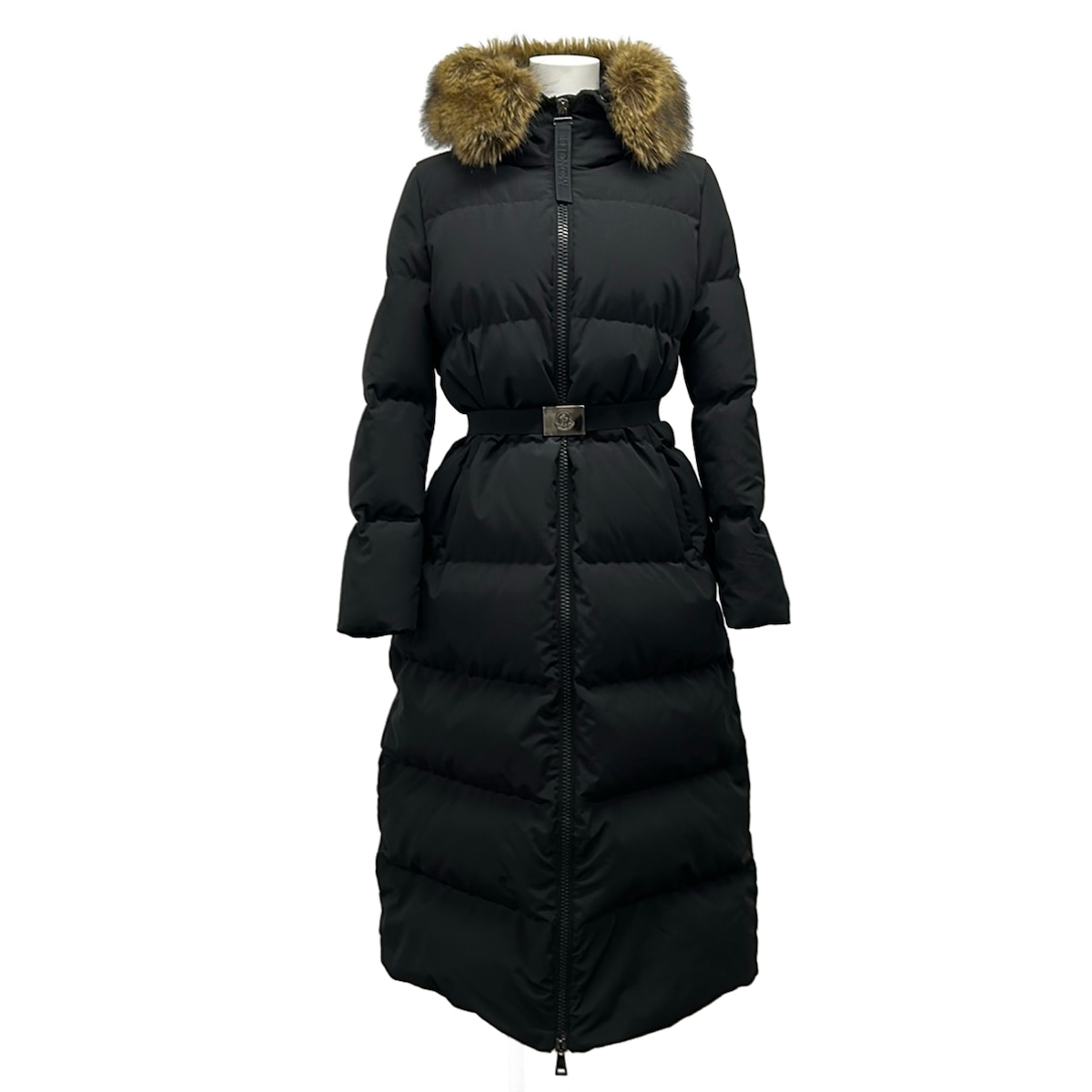【中古】MONCLER(モンク線路) GUIMAUVE(ギモーヴ) 落ちこむ厚地の外套 長袖/フェイクファー/2021AW/冬 黒 落ちこむ