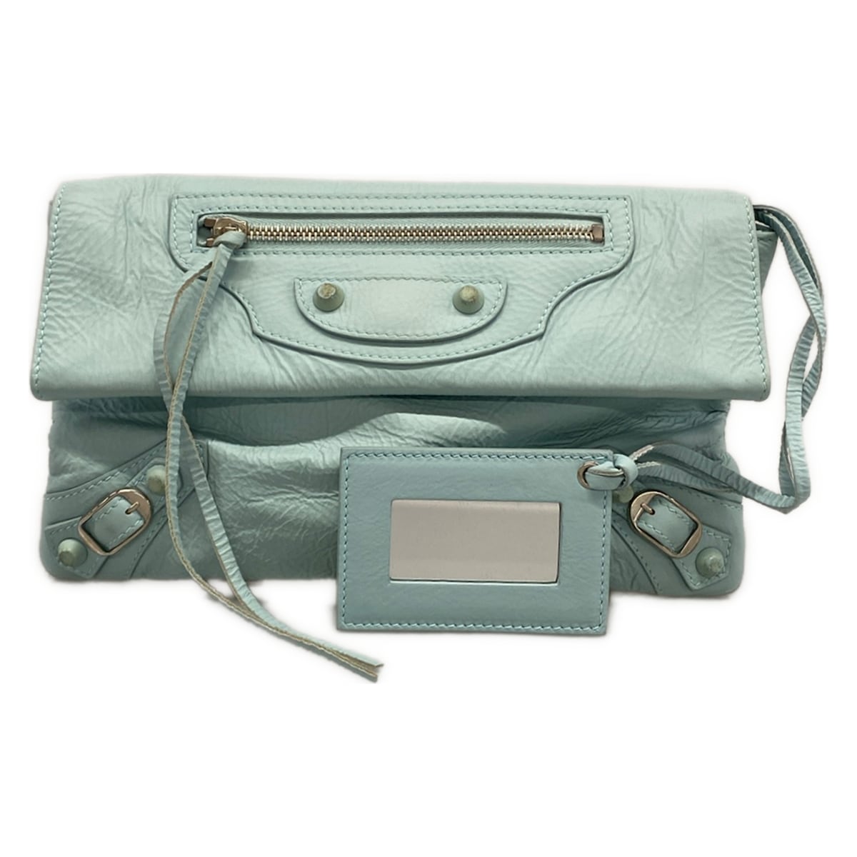 【中古】BALENCIAGA(バレンシアガ) クラッチペダル御徒面子 ともし火青碧 なめし革