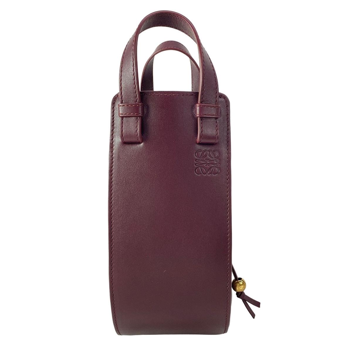 【中古】LOEWE(ロエベ) ハンモック 剥き身 ハンドバック ボルドーワイン なめし革