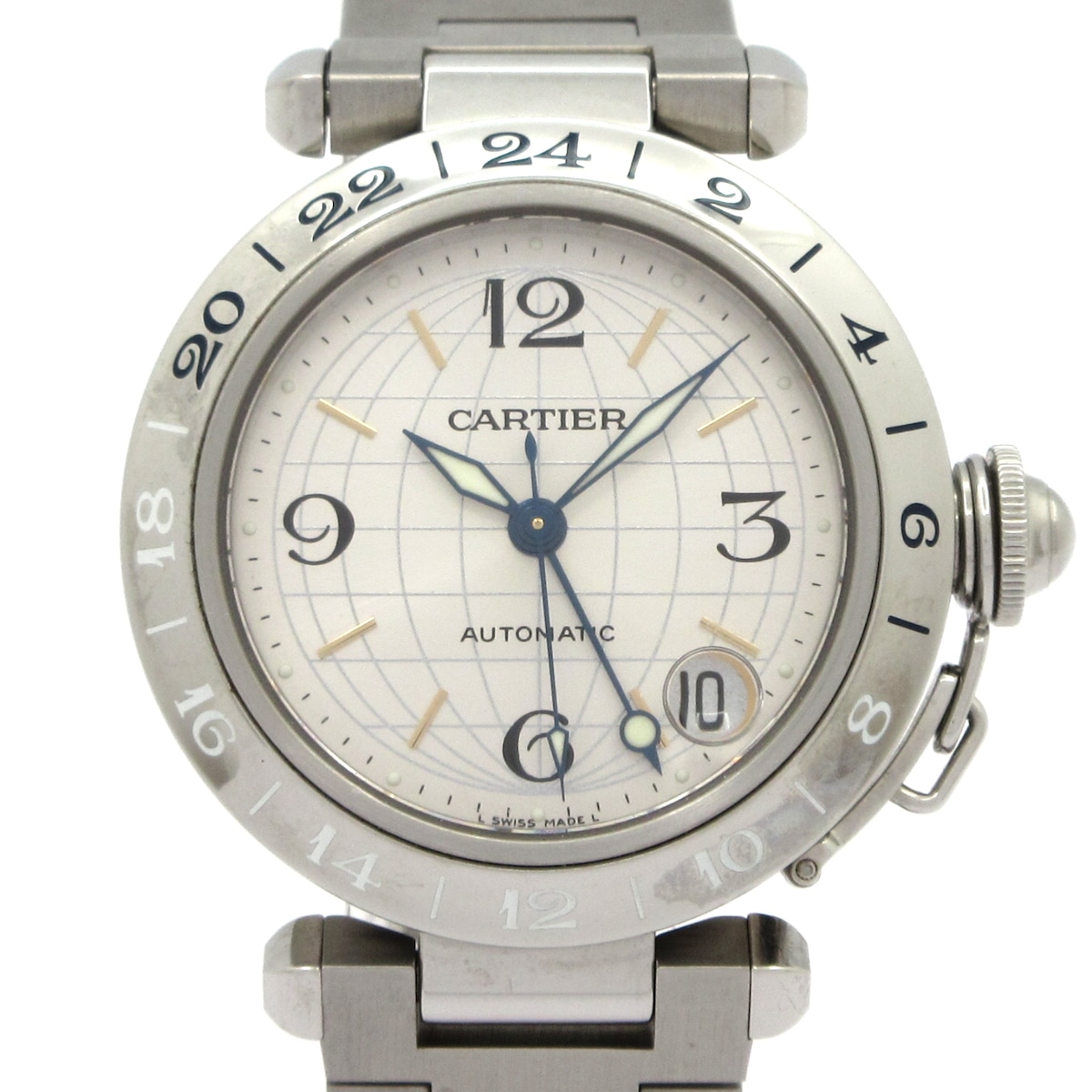 【新着】【中古】Cartier(カルティエ) パシャC メリディアンGMT 腕時計 SS シルバー|ブランディア 店