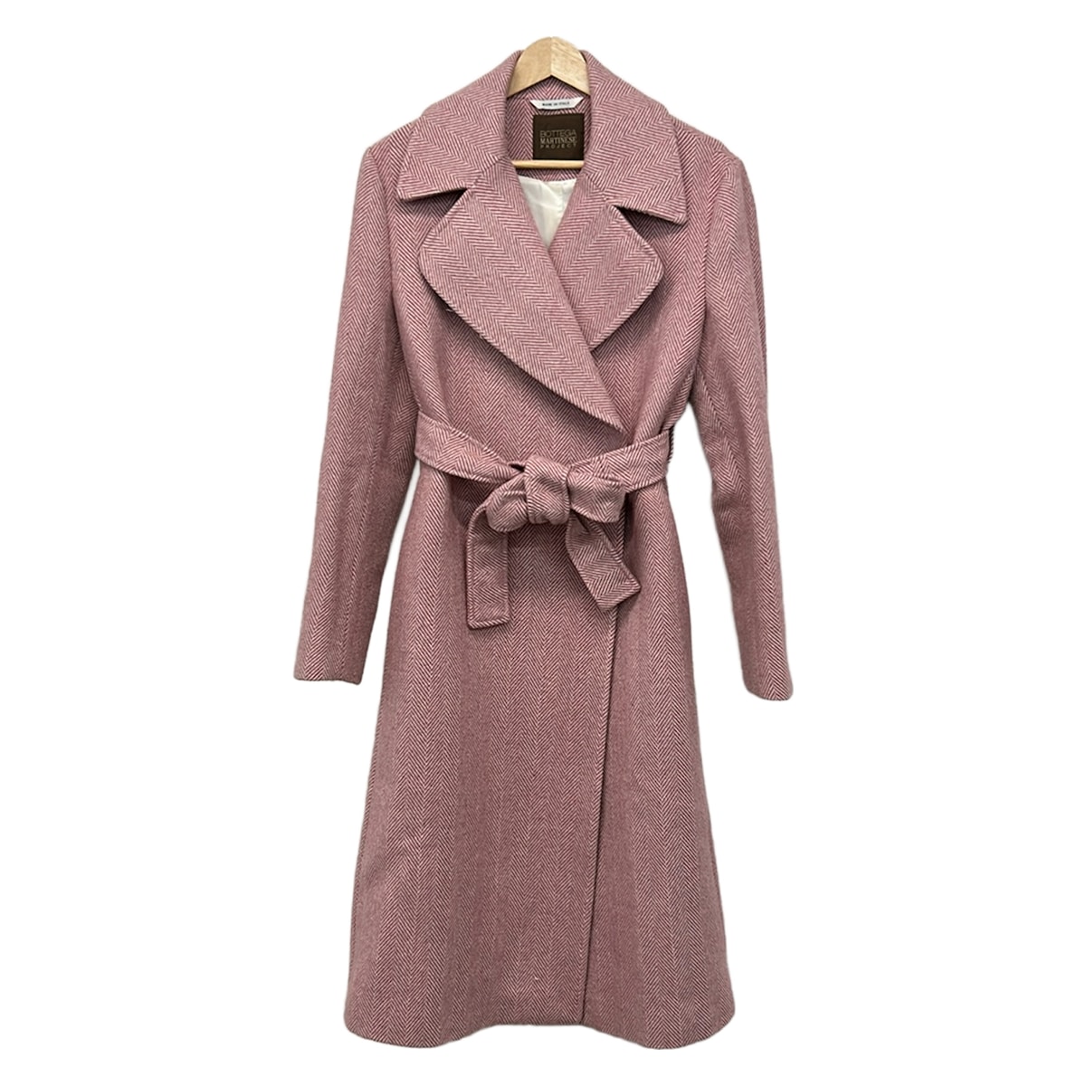 【中古】BOTTEGA MARTINESE(ボッテガマルティネーゼ) コート 長袖/冬 ライトピンク&times;白｜ブランディア　店 9,804円
