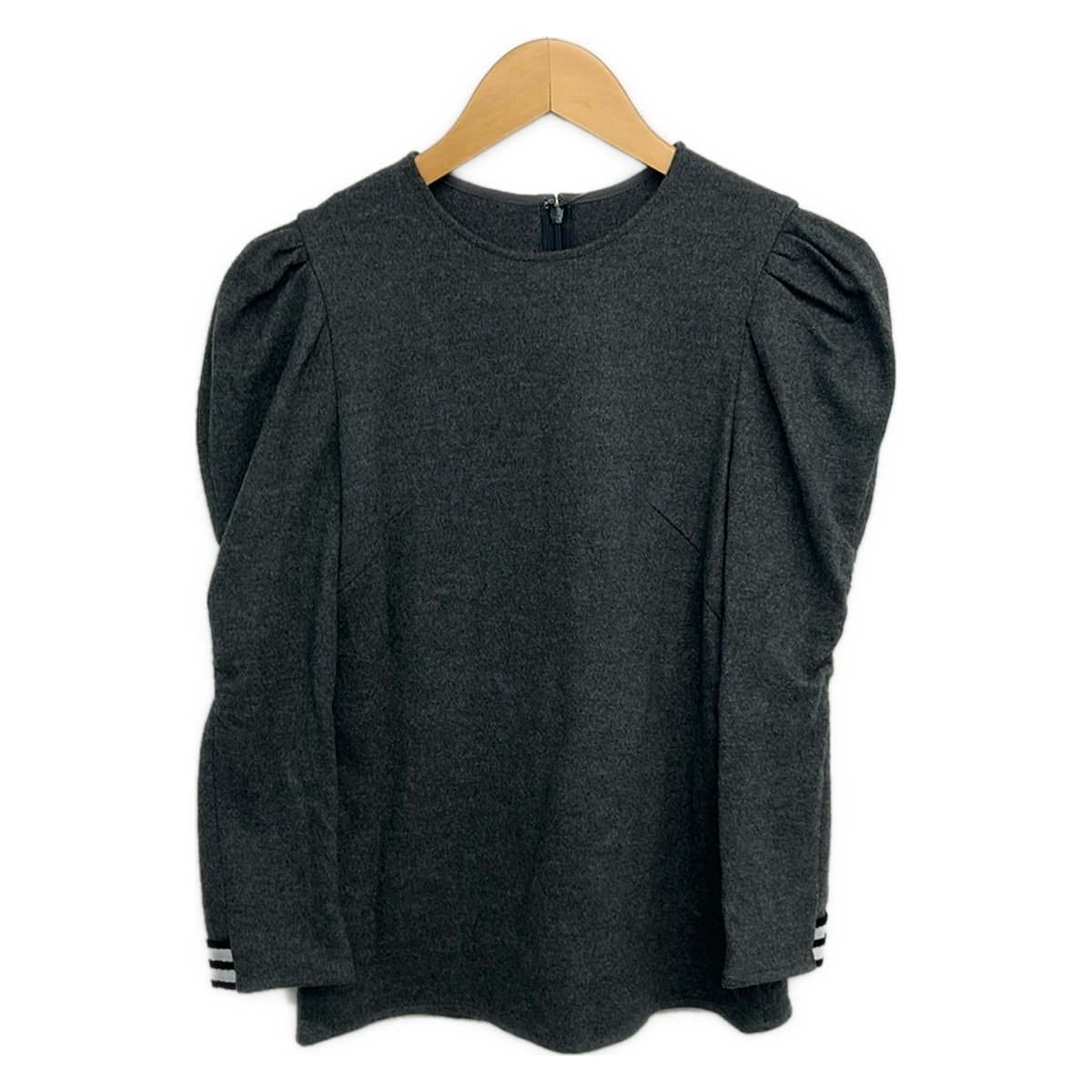 【中古】BORDERS at BALCONY(ボーダーズアットバルコニー) 長袖カットソー 労働者の一団のど首 靉靆たる薄墨色