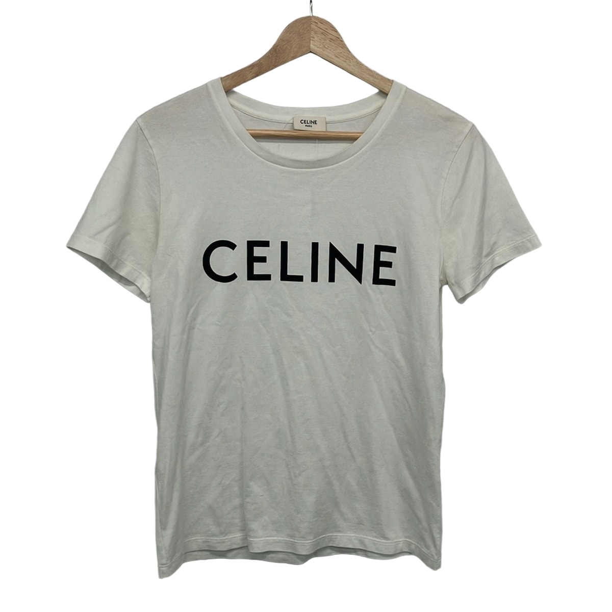 【中古】CELINE(セリーヌ) 半袖プルオーバー 労働者の一団のど首 白