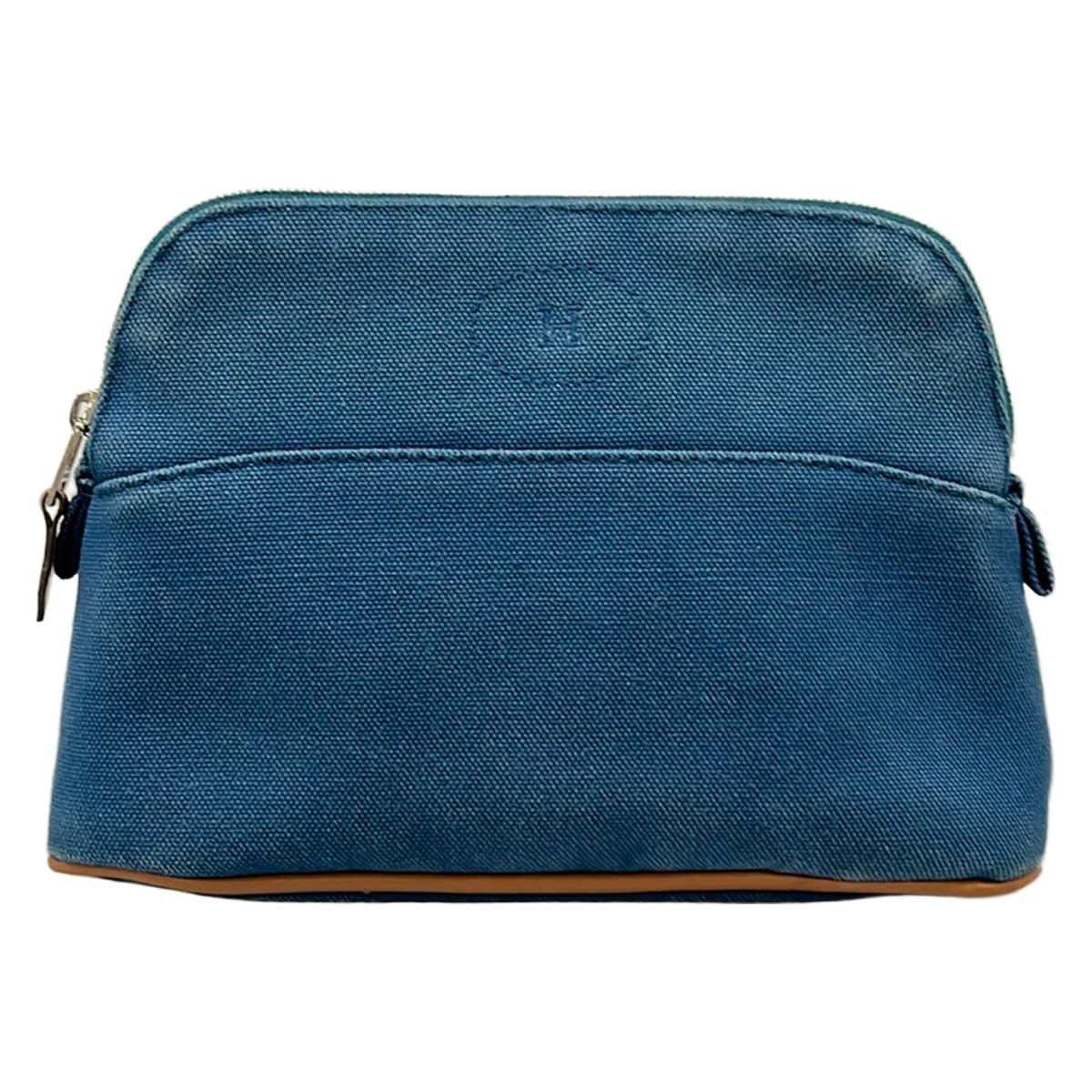 【新着】【中古】HERMES(エルメス) 合財袋 青碧 なめし革