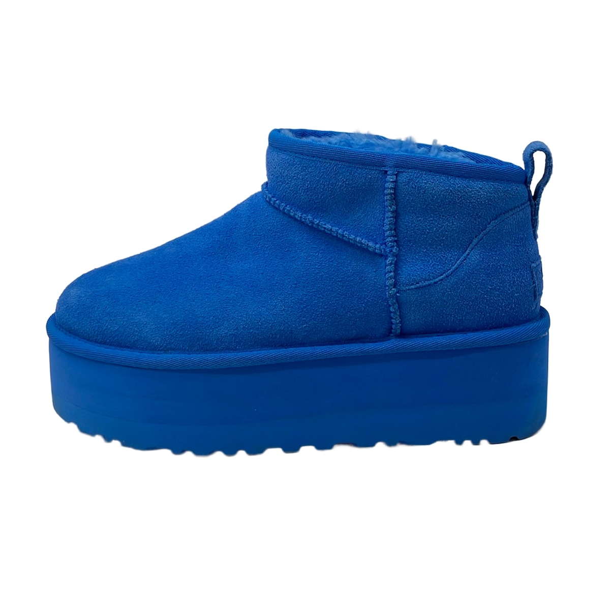 【中古】UGG(アグ) クラシック ウルトラ ミニ プラットフォーム ショートブーツ ブルー ムートン｜ブランディア　店