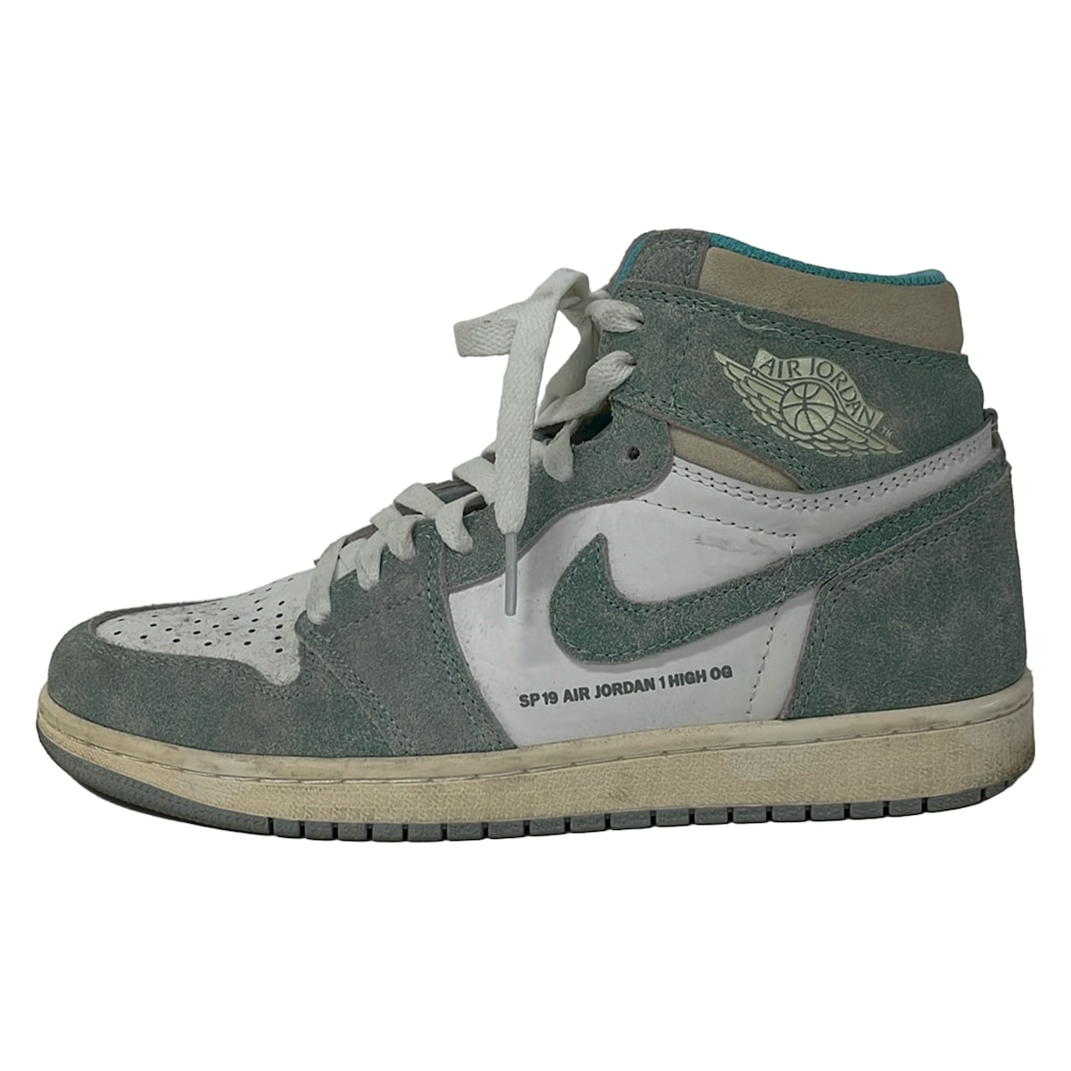 【中古】NIKE(ナイキ) エアジョーダン 1 レトロ 御機嫌 OG スニーカー 白×ライトグリーン