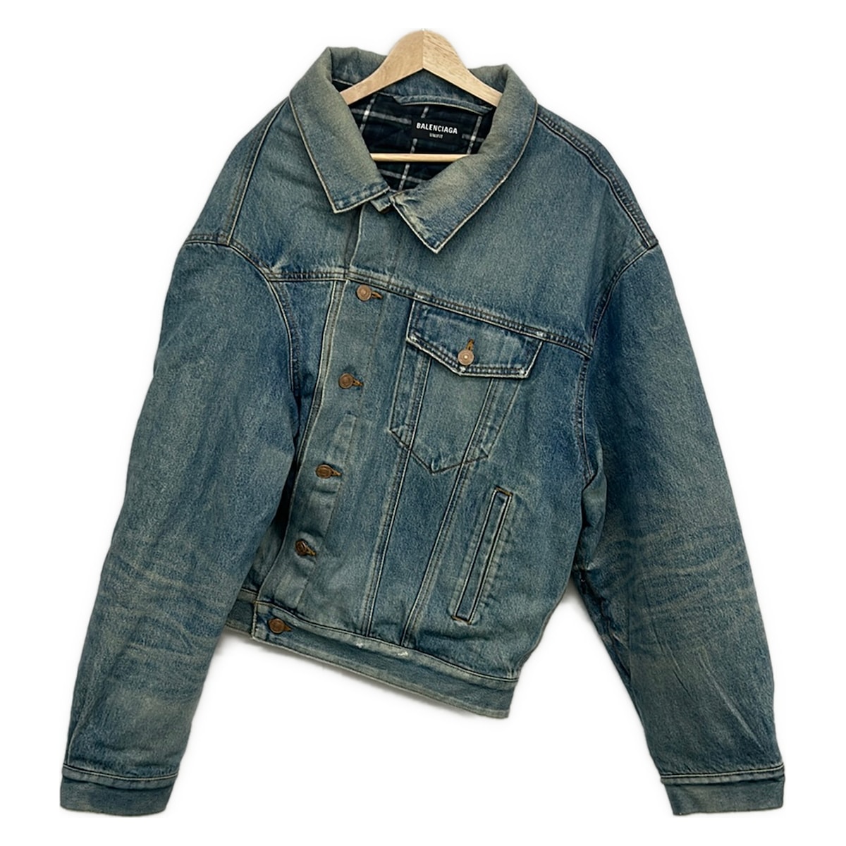 【中古】BALENCIAGA(バレンシアガ) Gジャン 長袖/中綿/UNIFIT/冬 青色
