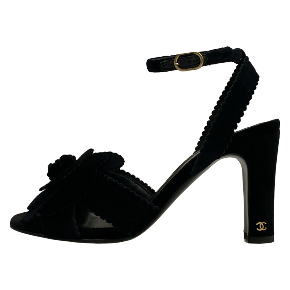 【中古】CHANEL(シャネル) サンダル パール 黒