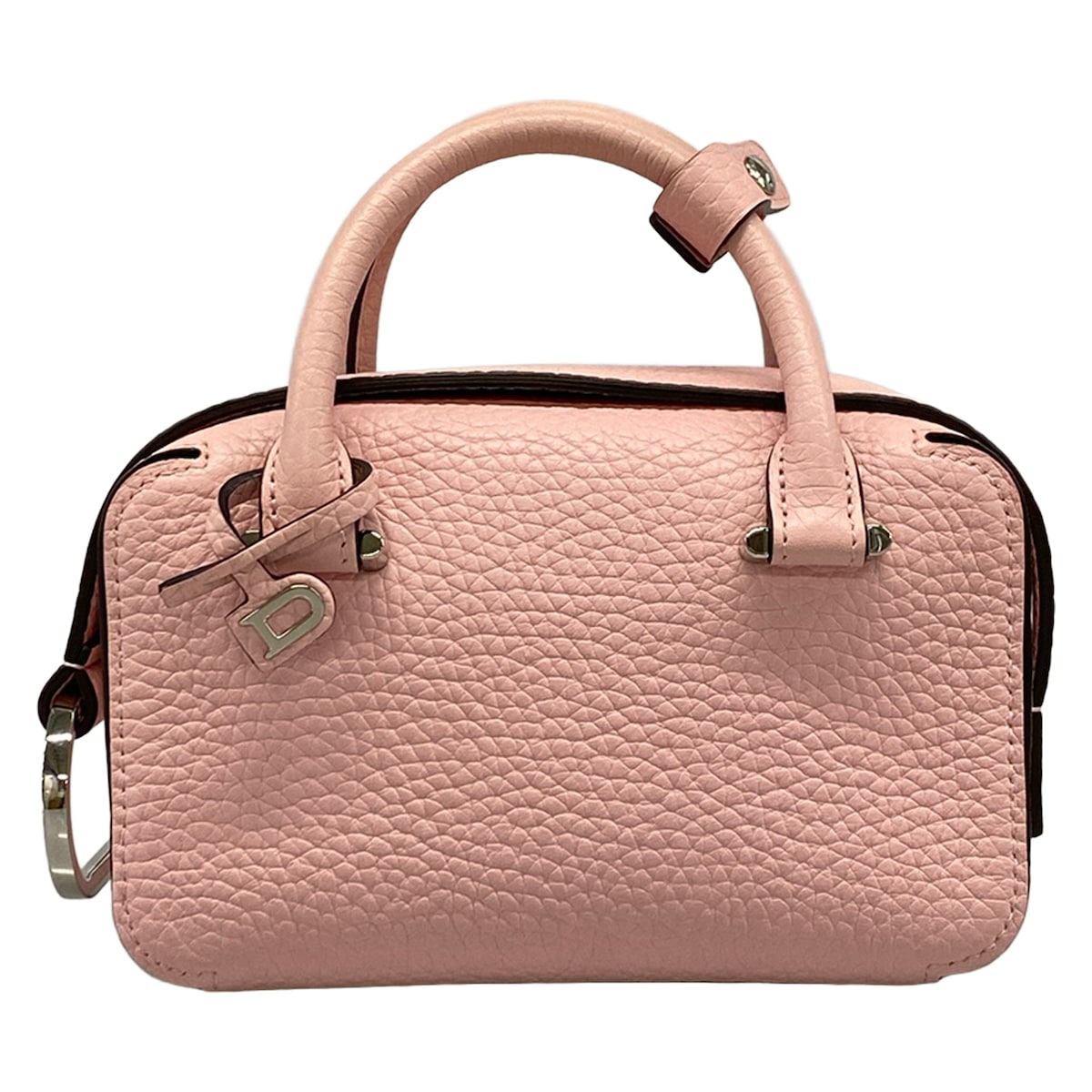 【中古】DELVAUX(デル洋弓) クールボックス ナノ ハンドバック ブルーム（点火装置サクラ色） なめし革