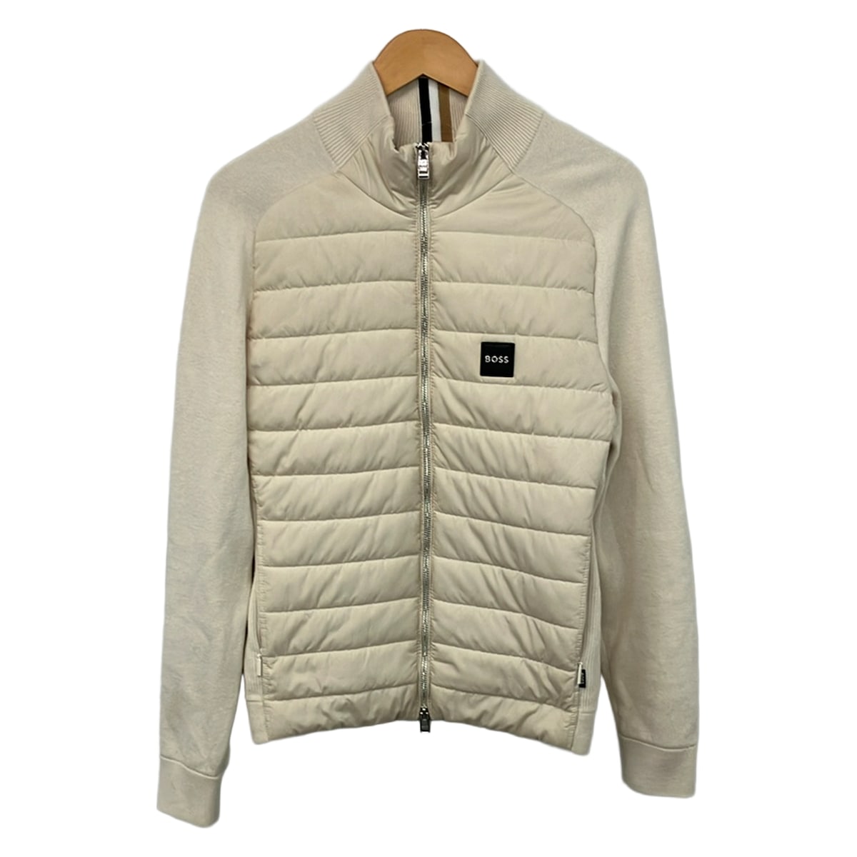 【中古】HUGOBOSS(ヒューゴボス) 上衣 長袖/編み物/中綿/ジップアップ/冬 象牙色
