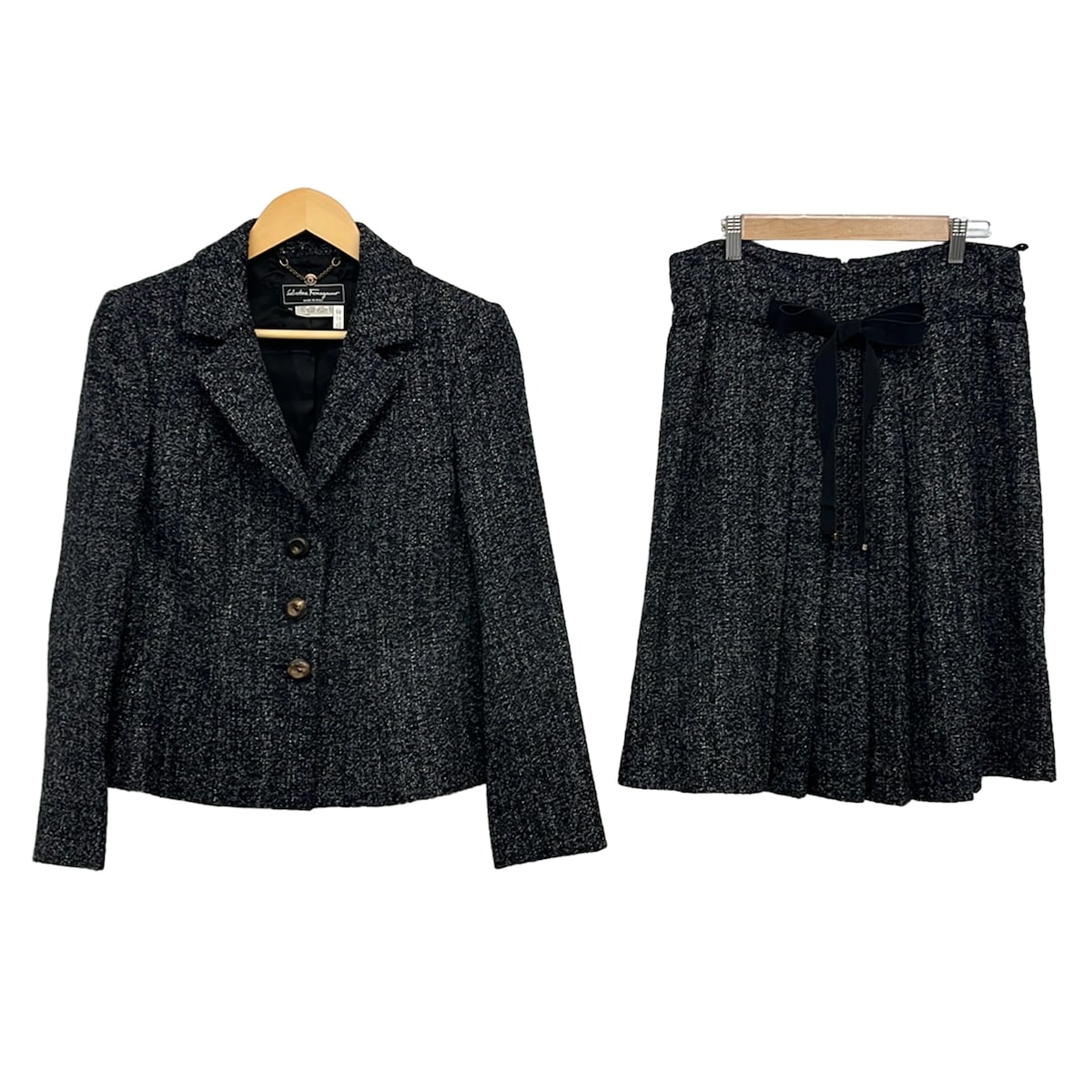 【中古】FERRAGAMO/SalvatoreFerragamo(サルバトーレフェラガモ) スコート背広 ダークネイビー×米国海軍×マルチ