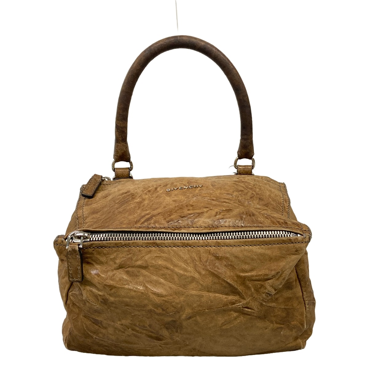 【中古】GIVENCHY(ジバンシー) ハンドバック ともし火赤銅色 なめし革