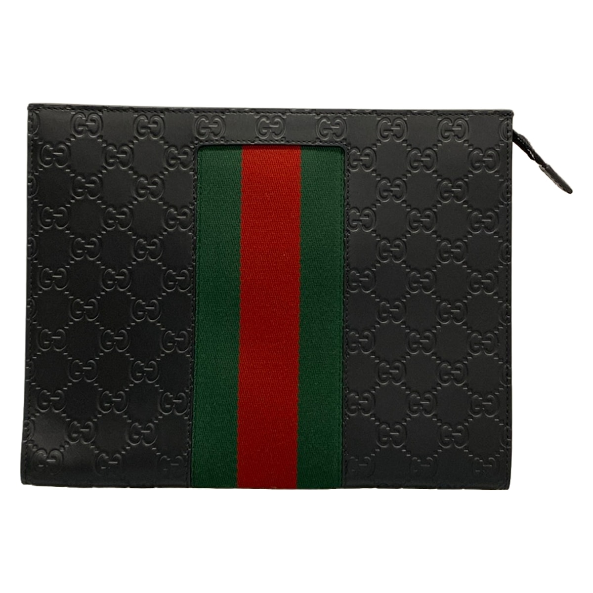 【中古】GUCCI(グッチ) シマ伝達ルート/シェリー酒(ウェッブ) クラッチペダル御徒面子 黒 なめし革