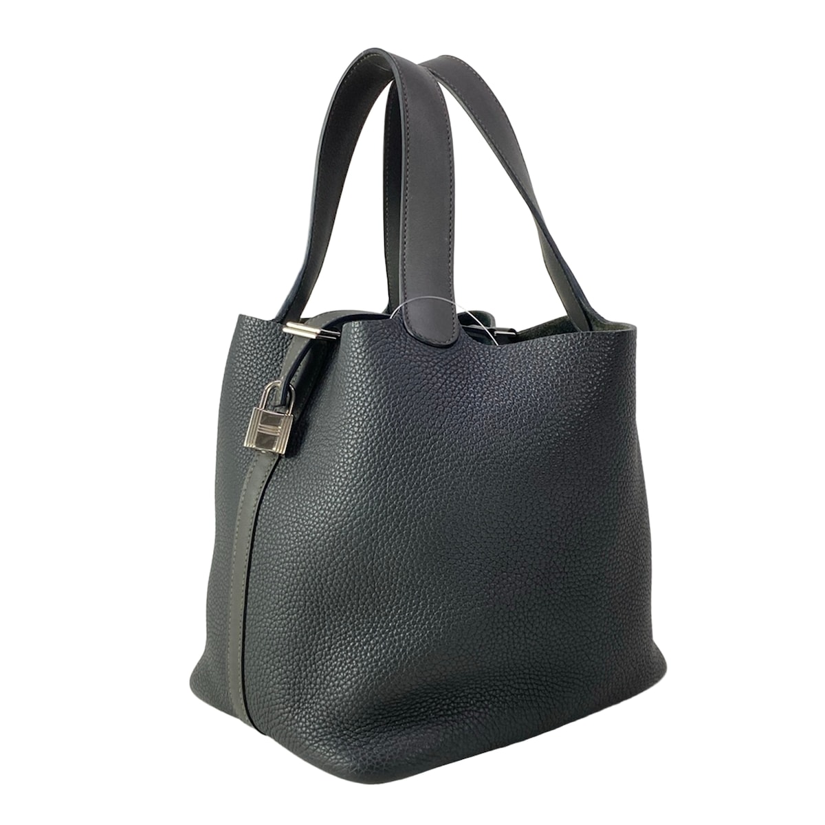 【新着】【中古】HERMES(エルメス) ピコタンロックタッチMM ハンドバック しろがね色金具 石墨×プロン
