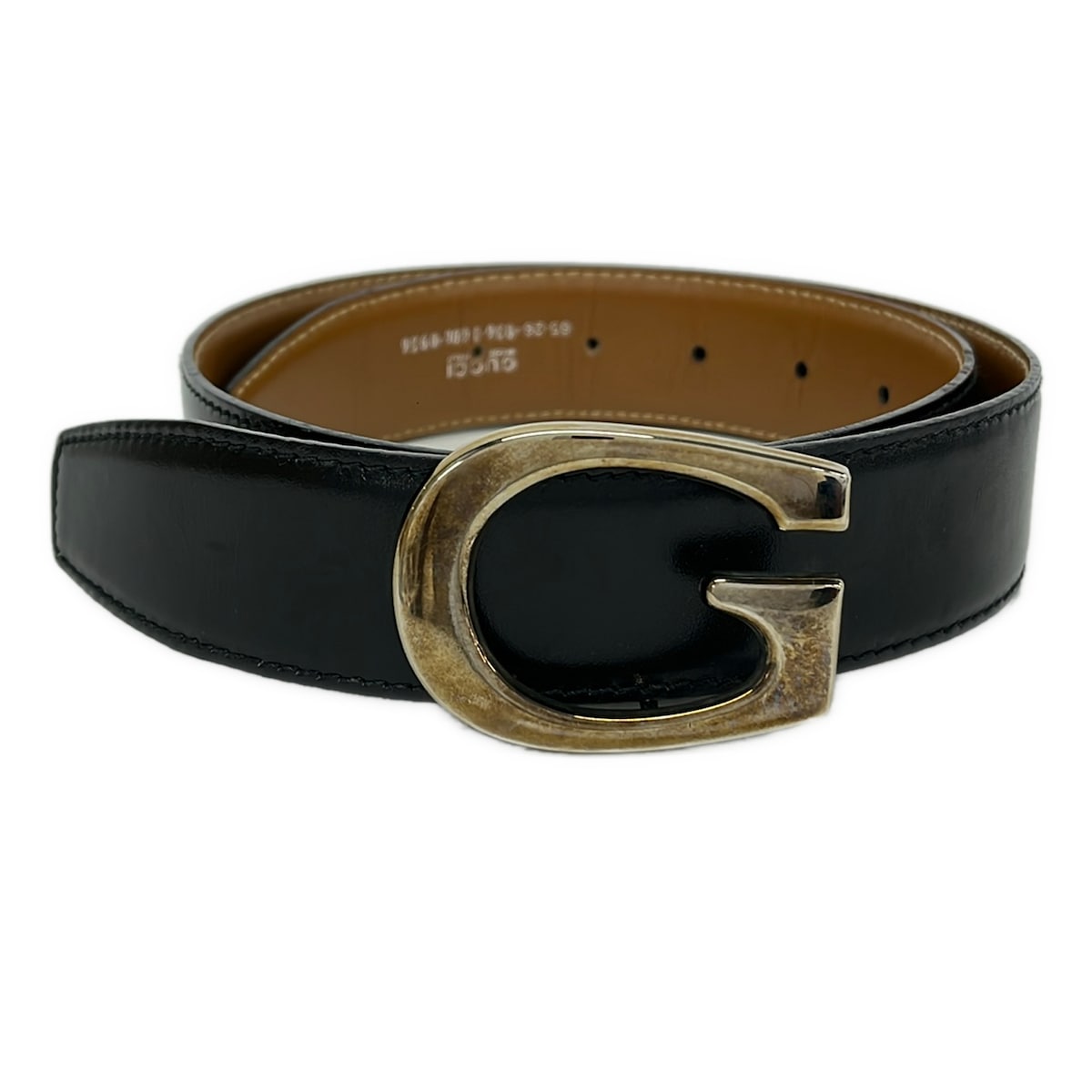 【中古】GUCCI(グッチ) 胴締め 黒 なめし革