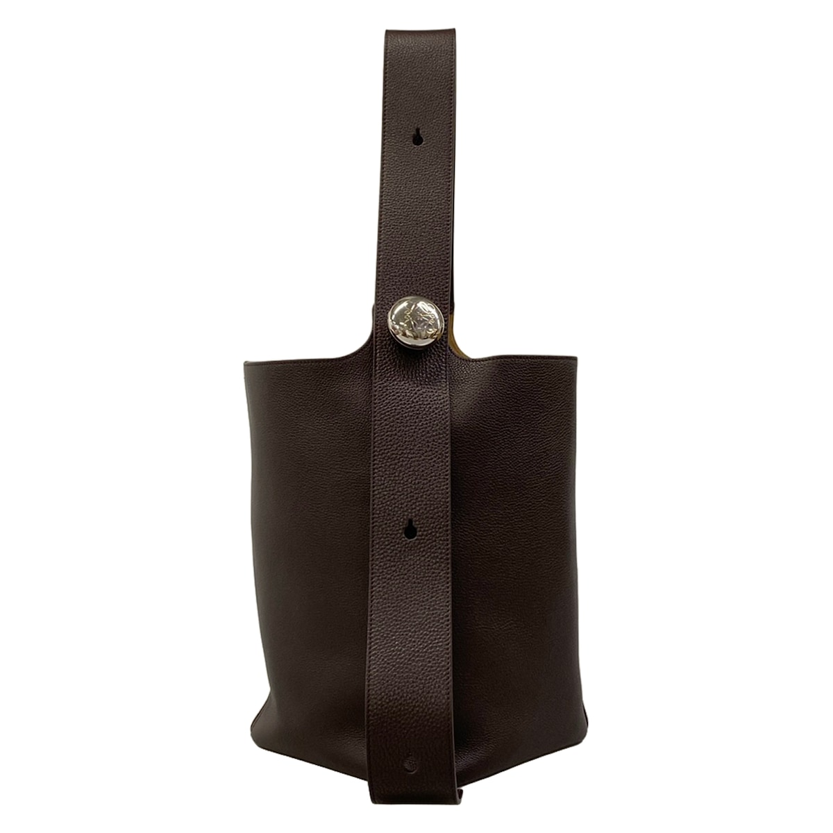 【中古】LOEWE(ロエベ) ぺブル 井戸釣瓶御徒面子 ラージ ショルダーバッグ オックスブラッド（うす暗い赤銅色）